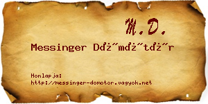 Messinger Dömötör névjegykártya